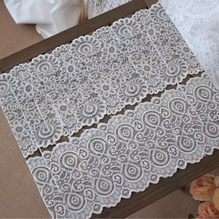 DIY Cloth Elastic Lace Fabric Width 18-22 cm LT0397
