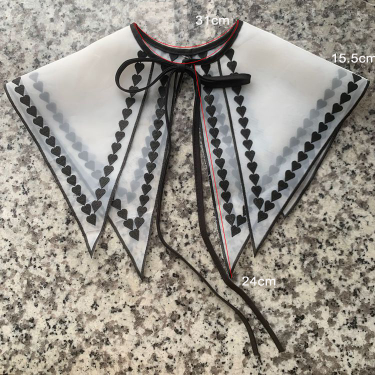 Double Layers Embroidery Organza Collar LC0004-Lace Fabric Shop