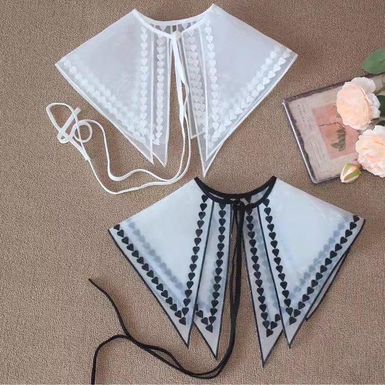 Double Layers Embroidery Organza Collar LC0004-Lace Fabric Shop