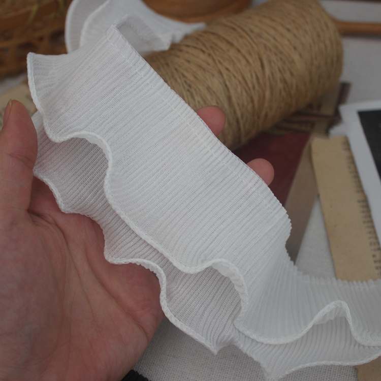 Double Tier Stretch Pleated Lace Trim 6-8 cm LT0426