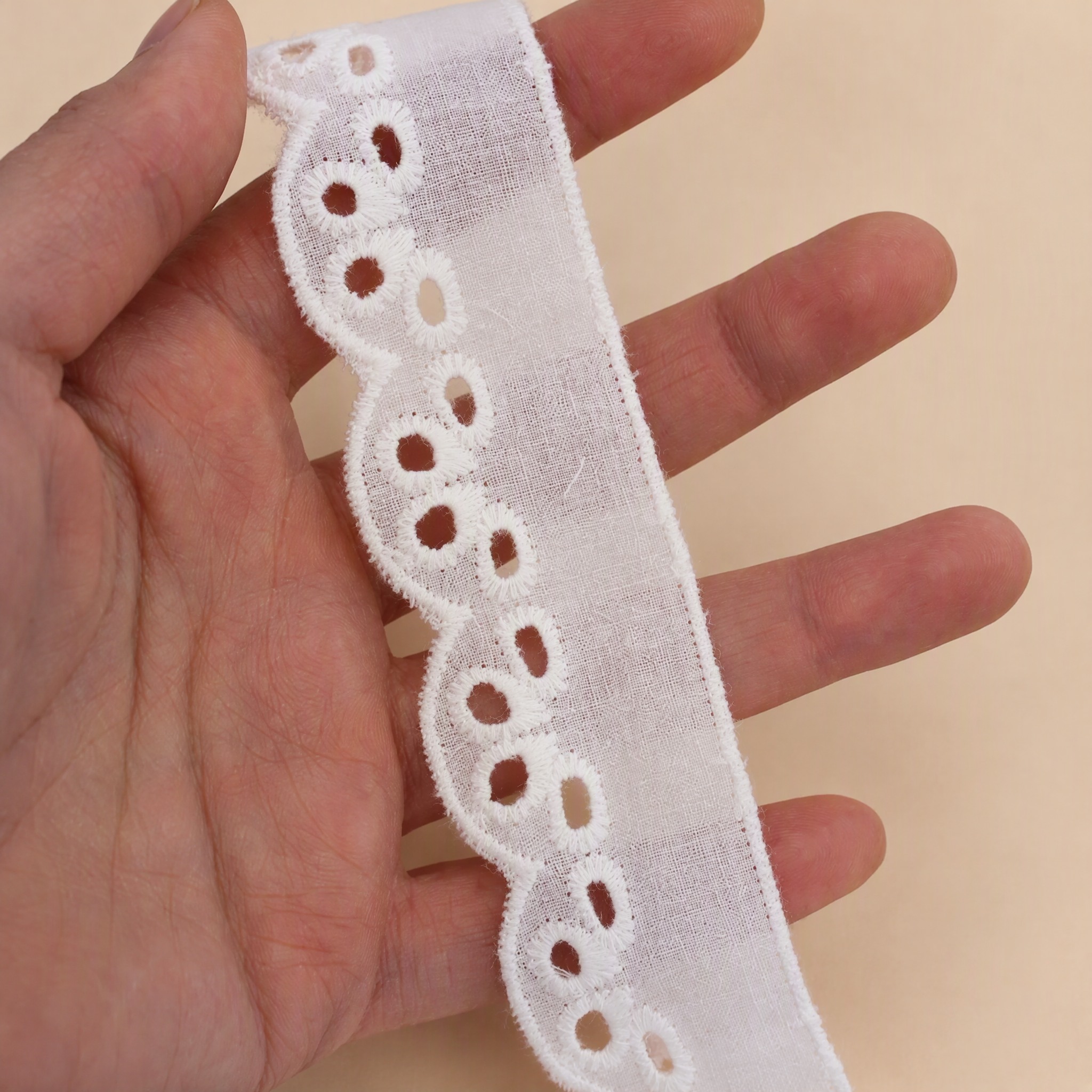 1 Meter Eyelet Lace Trim for Bridal Dress Hems Width 3-5 cm EF0008
