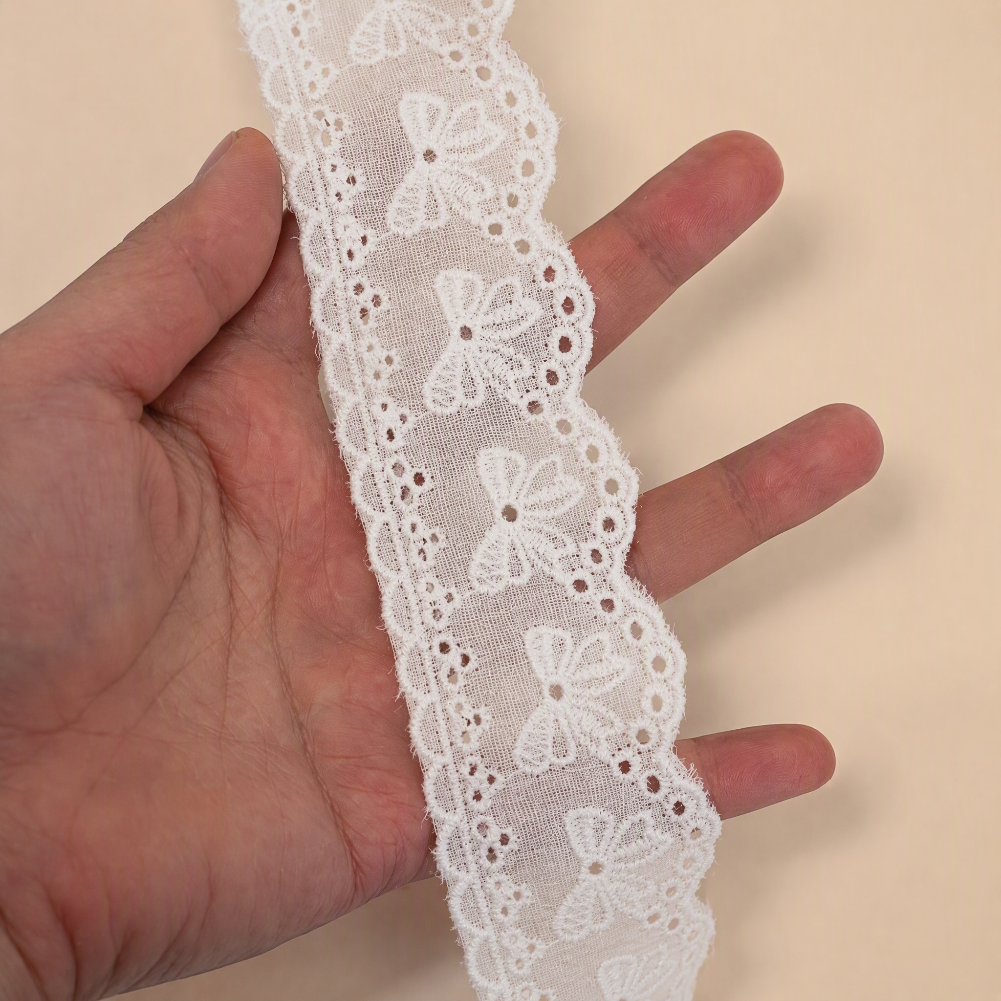 1 Meter Eyelet Lace Trim for Bridal Dress Hems Width 3-5 cm EF0008