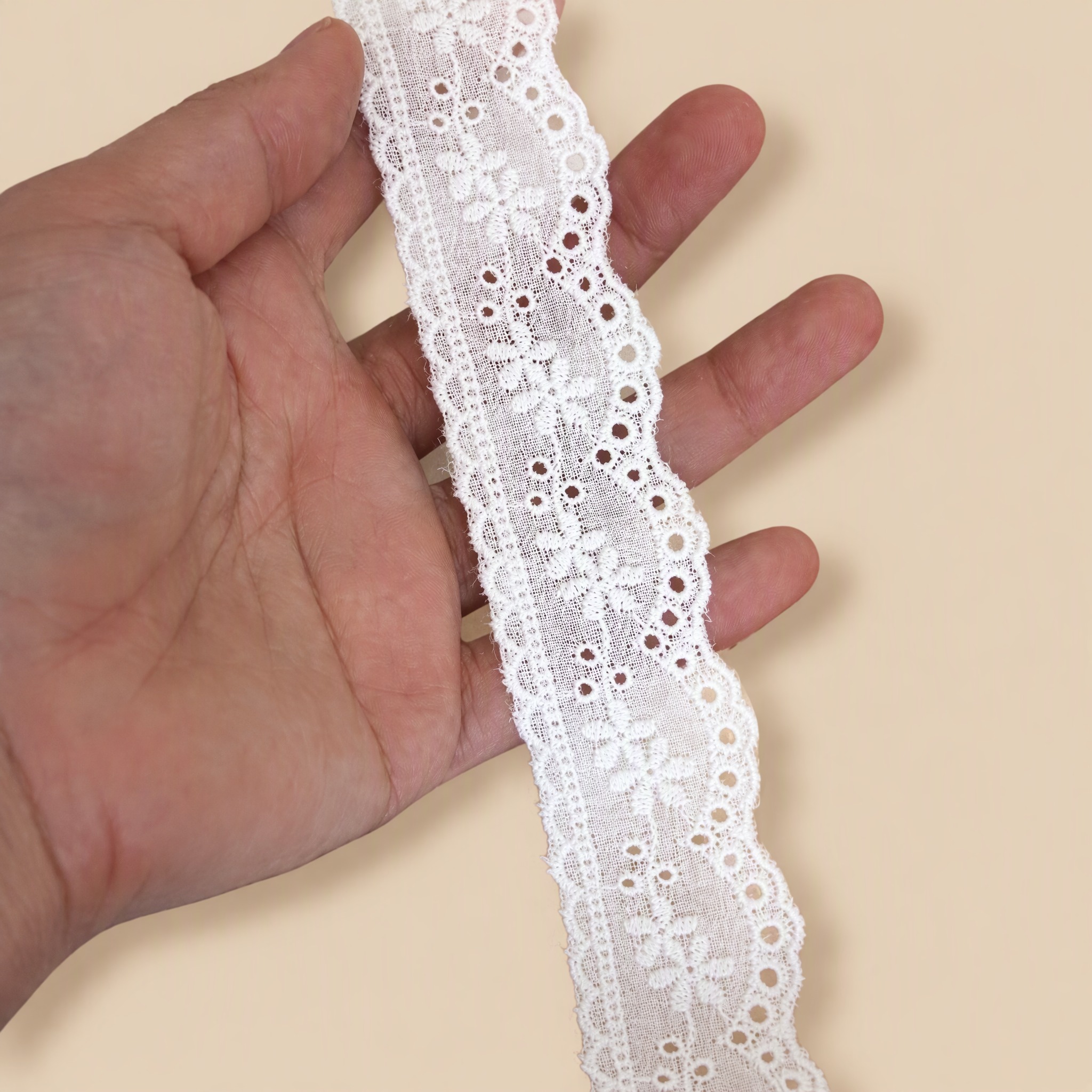 1 Meter Cotton Lace Trim for Sewing Projects Width 1-3 cm EF0038