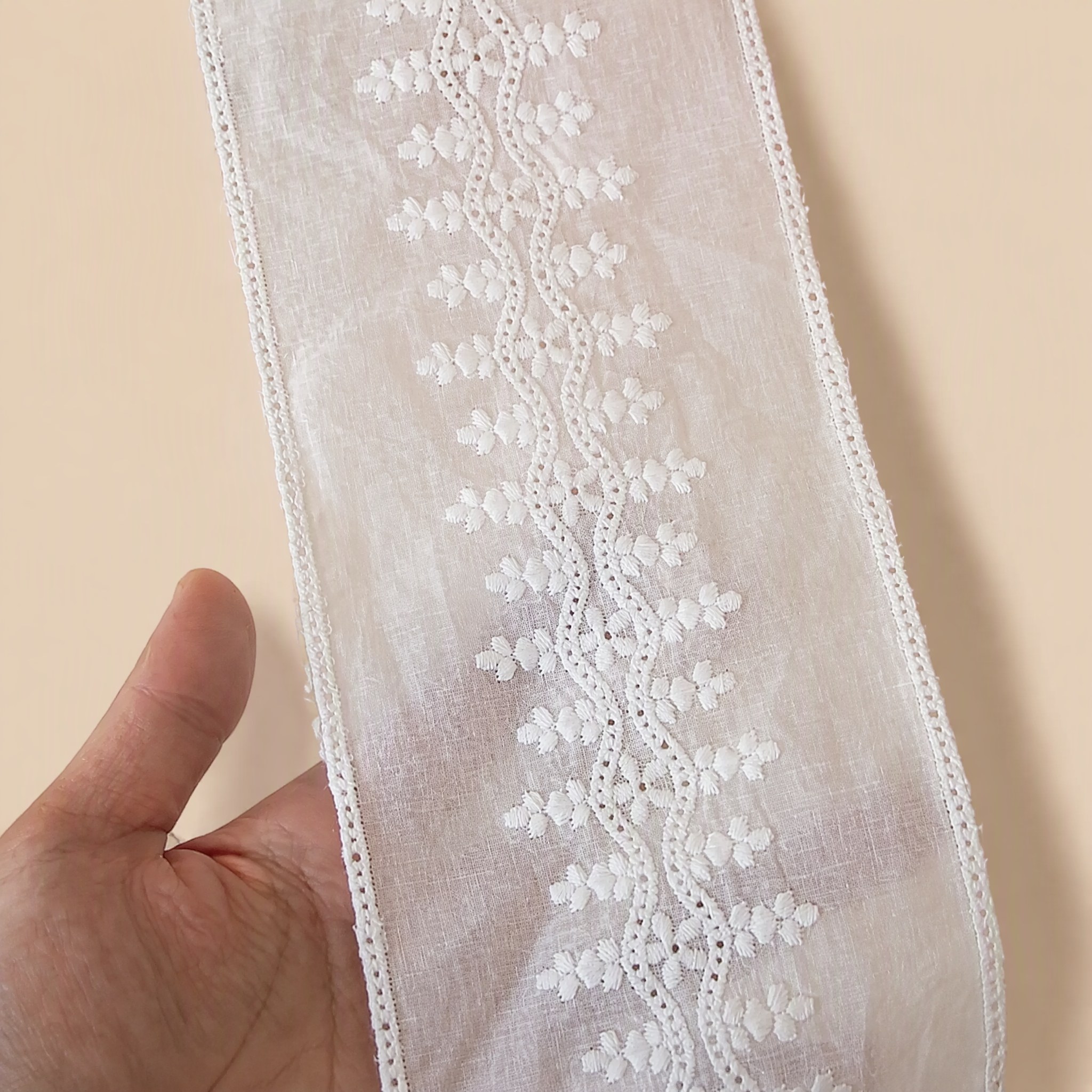 1 Meter Floral Eyelet Lace Trim for Blouse Panels Width 5-9 cm EF0042