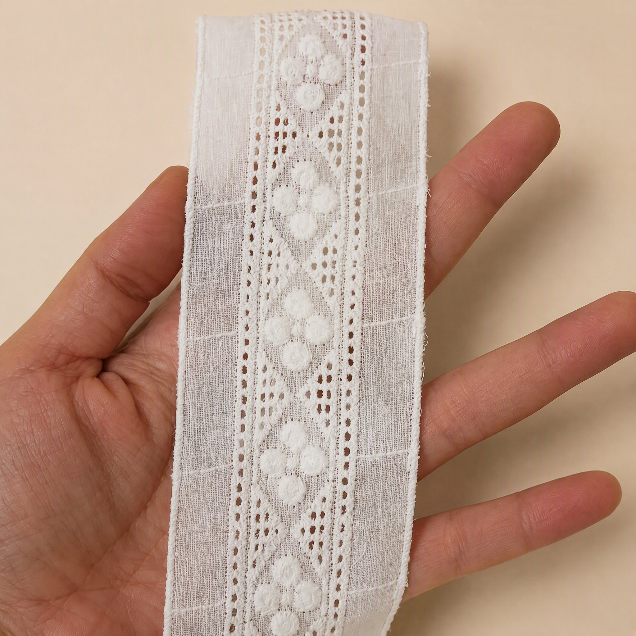 1 Meter Floral Eyelet Lace Trim for Blouse Panels Width 5-9 cm EF0042