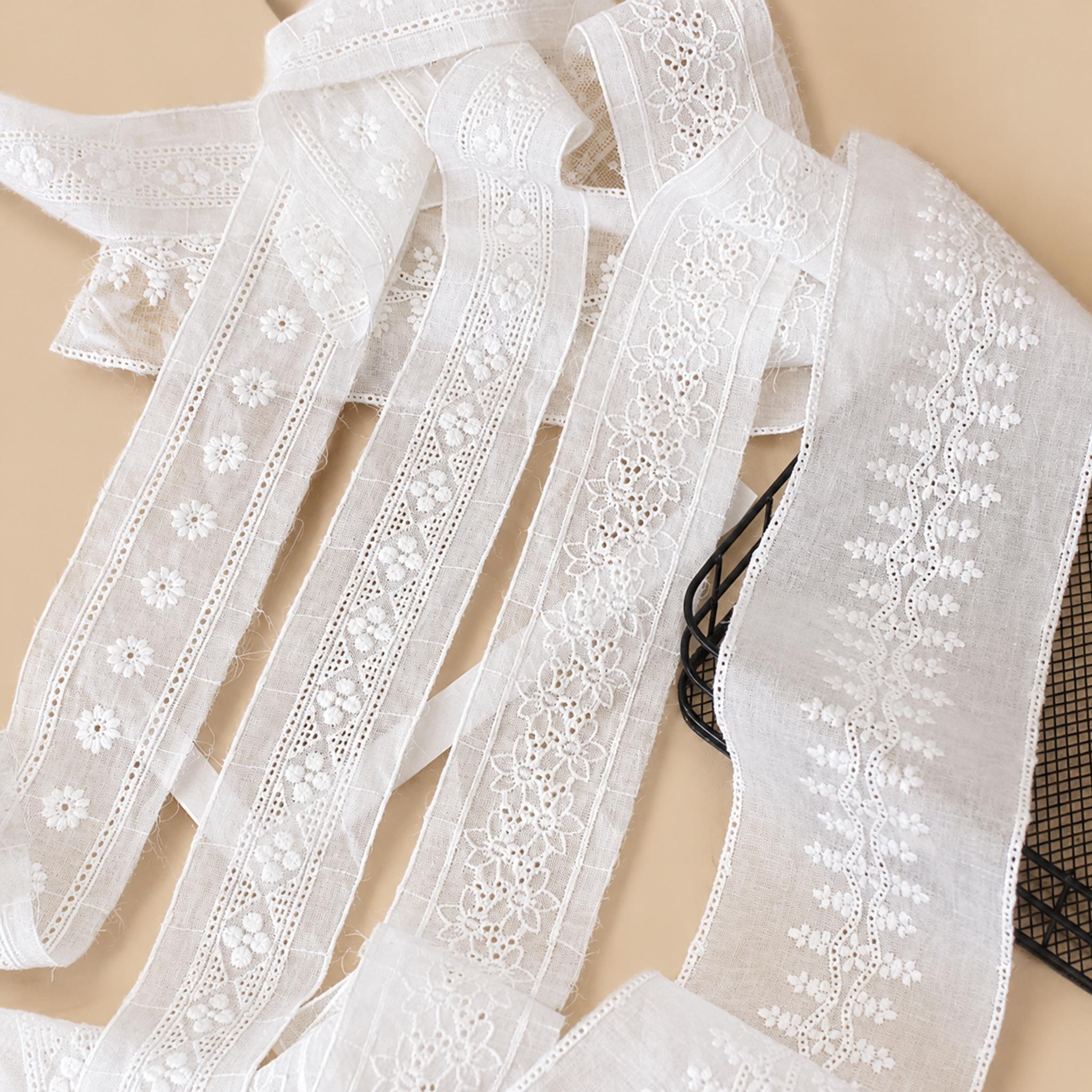 1 Meter Floral Eyelet Lace Trim for Blouse Panels Width 5-9 cm EF0042