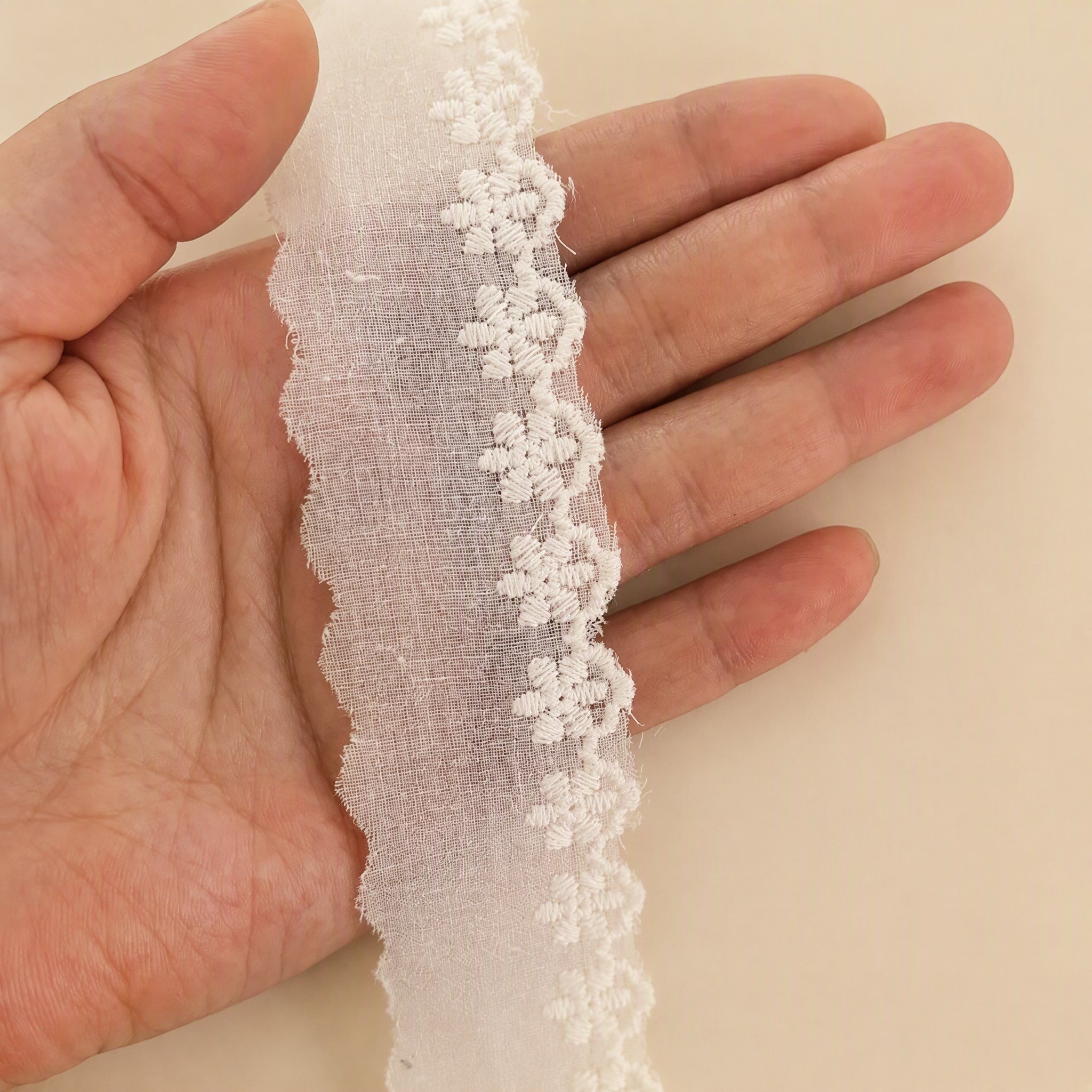 1 Meter Eyelet Floral Lace Trim for Blouse Edging Width 2-3 cm EF0078