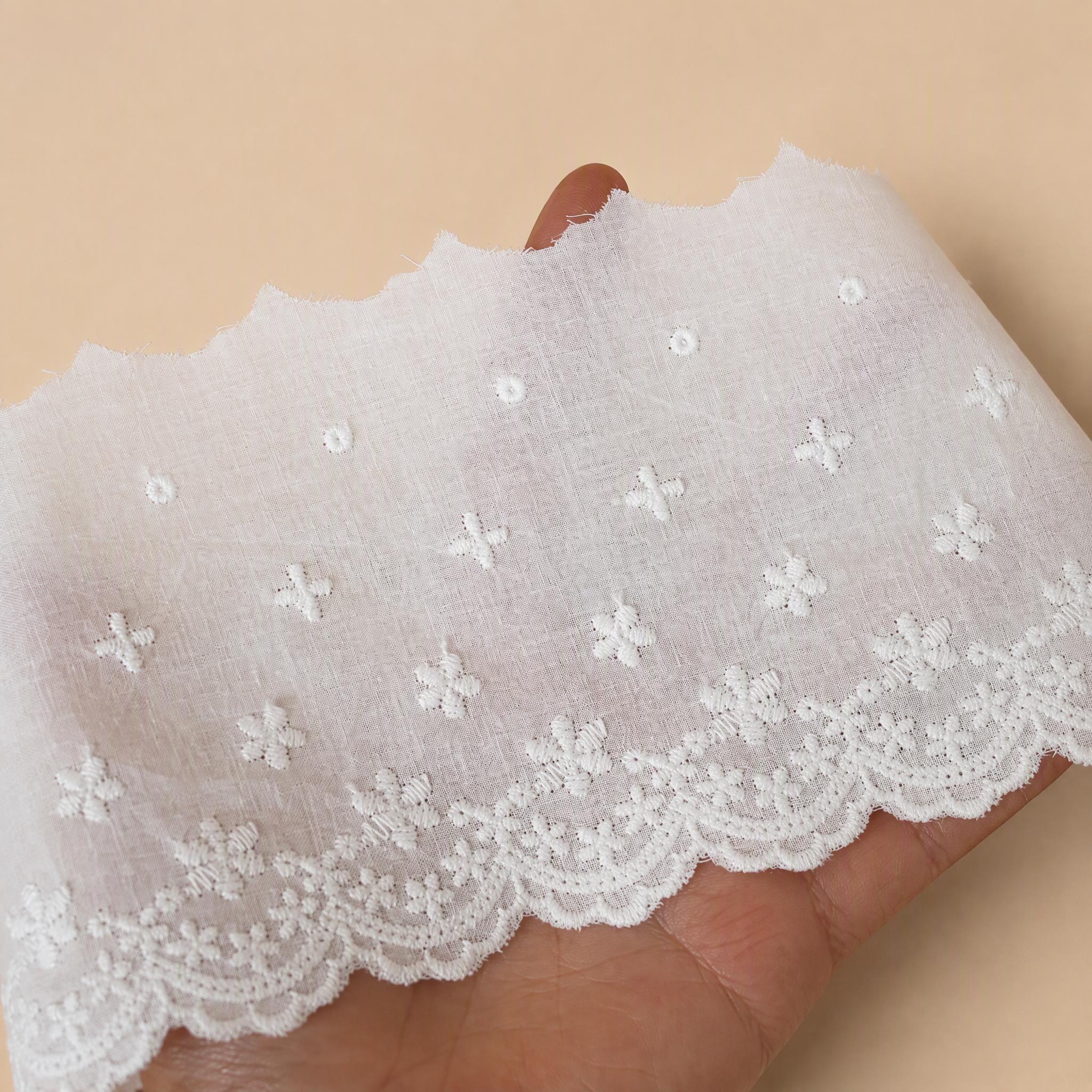 Floral Lace Fabric for Diy & Decor Width 9-13 cm EF0120