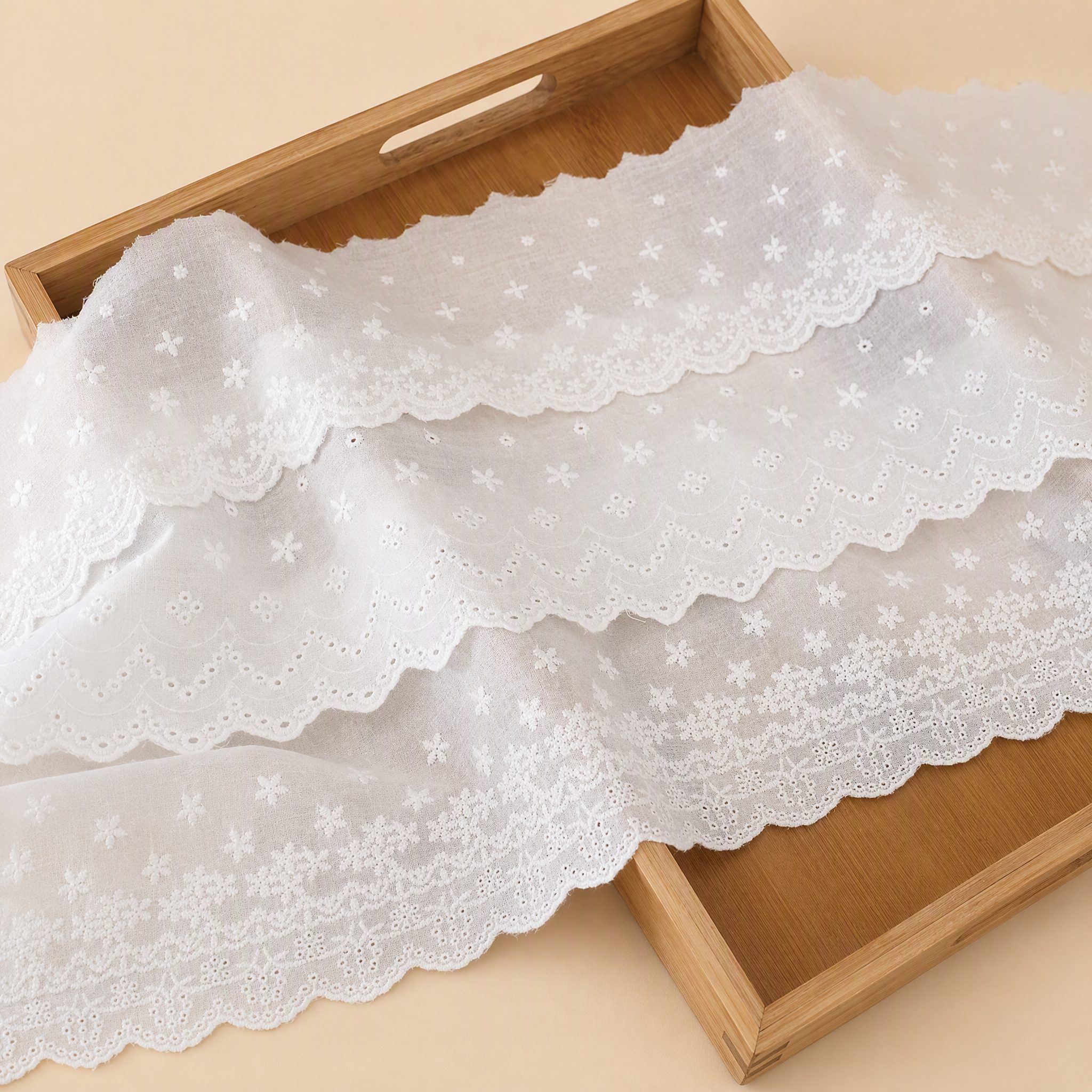 Floral Lace Fabric for Diy & Decor Width 9-13 cm EF0120