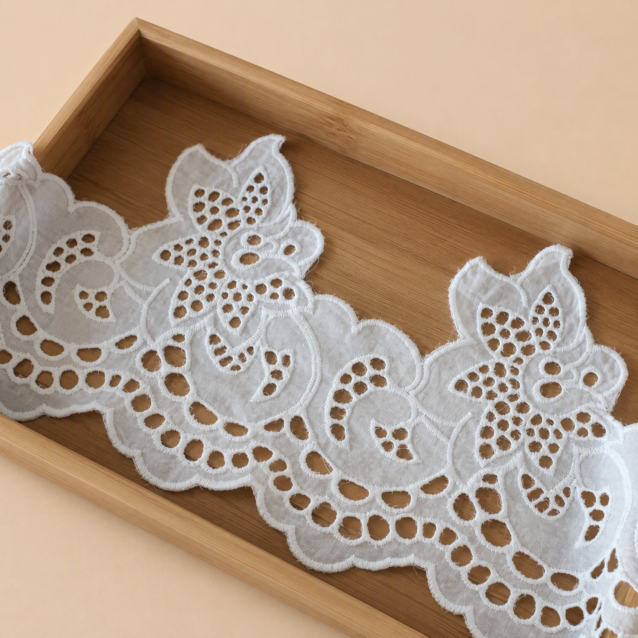 1 Meter Floral Embroidered Lace Trim for Dress Hems Width 16-17 cm EF0122