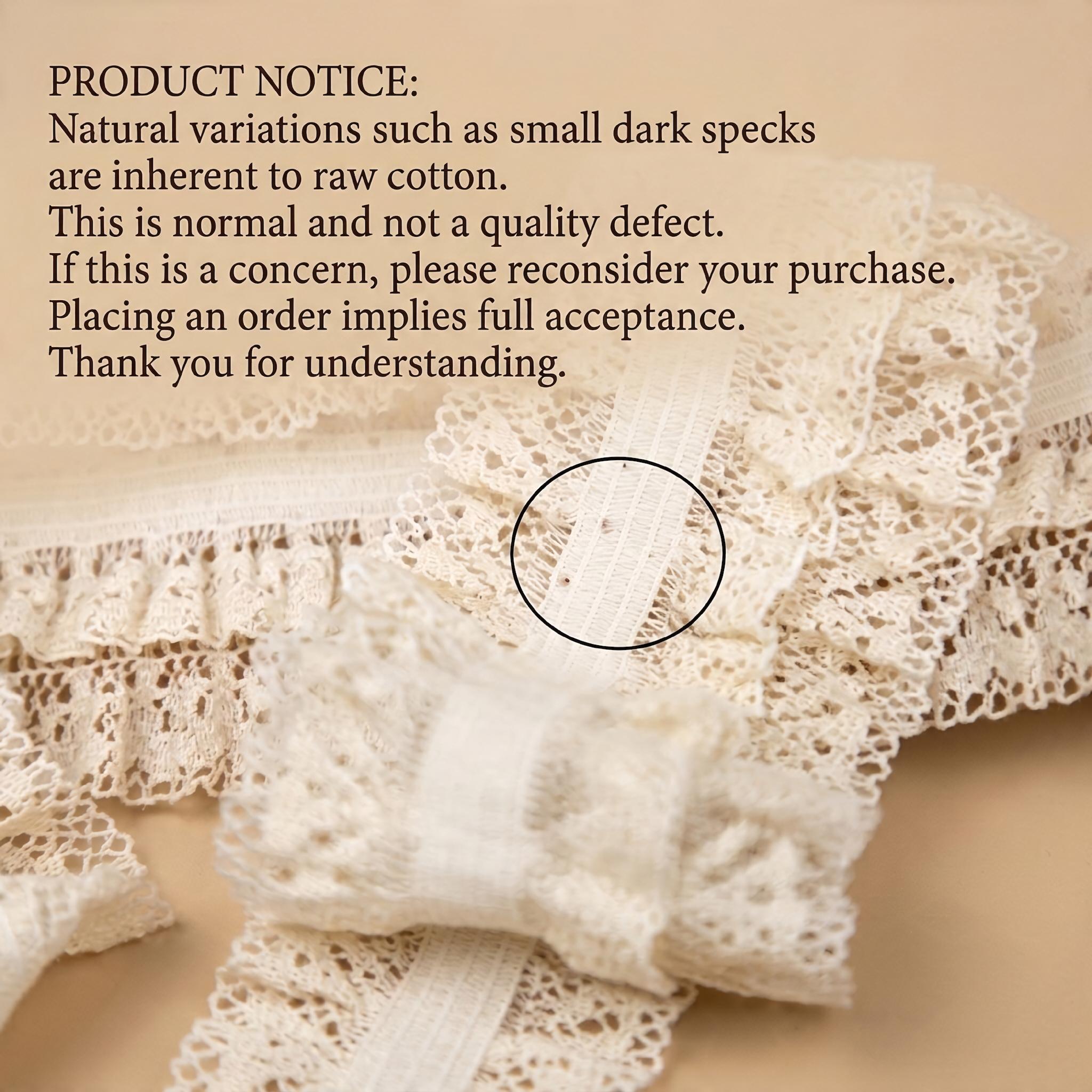 1 Meter Ivory Elastic Pleated Lace Trim for Clothing Width 2-6 cm EF0123
