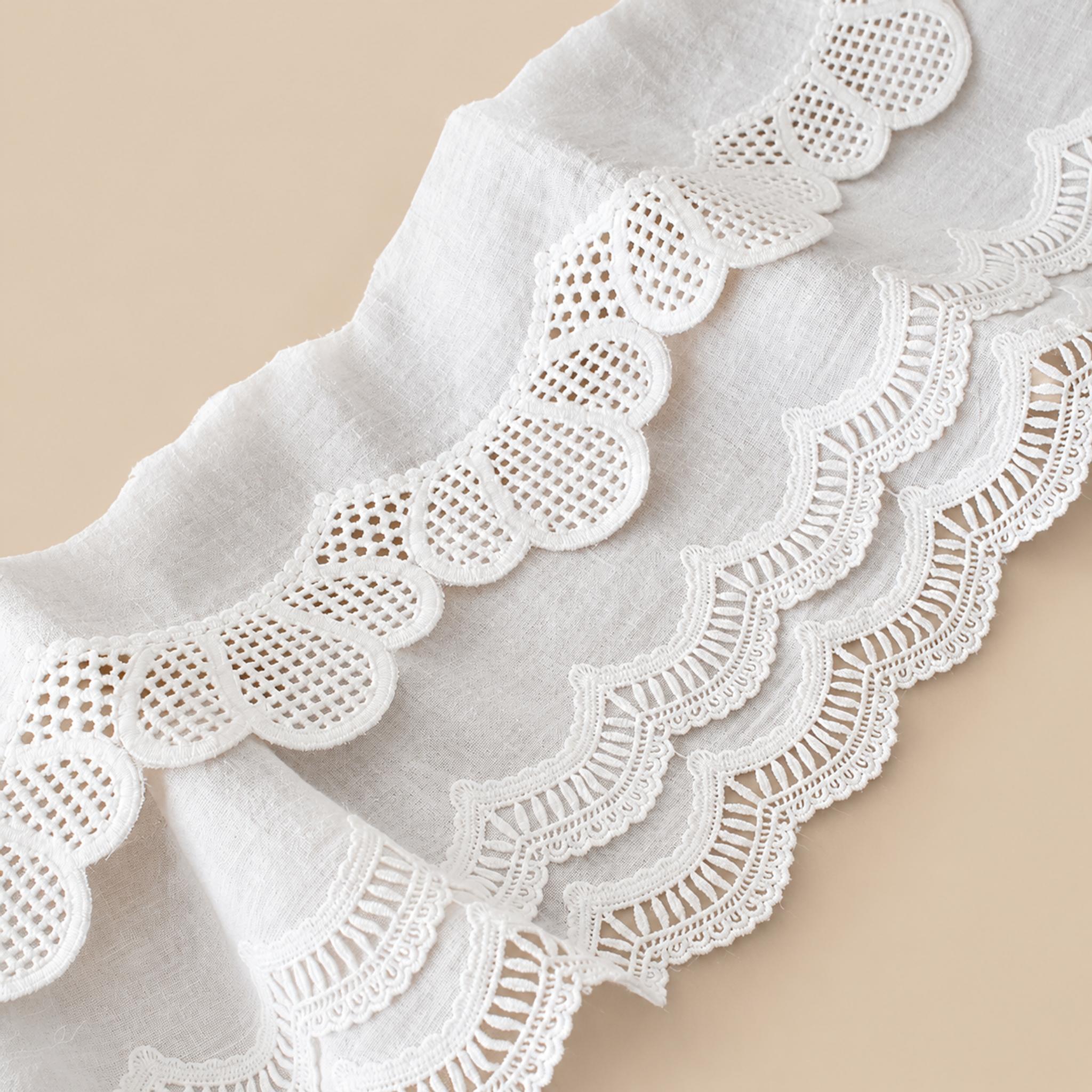 1 Meter Wide Cotton Eyelet Lace Trim for Dress Hems Width 11-13 cm EF0125