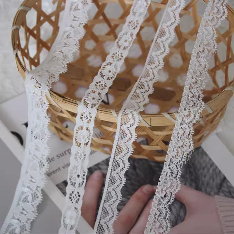 White Black Elastic Lace Trim Width 1-2 cm LT0381