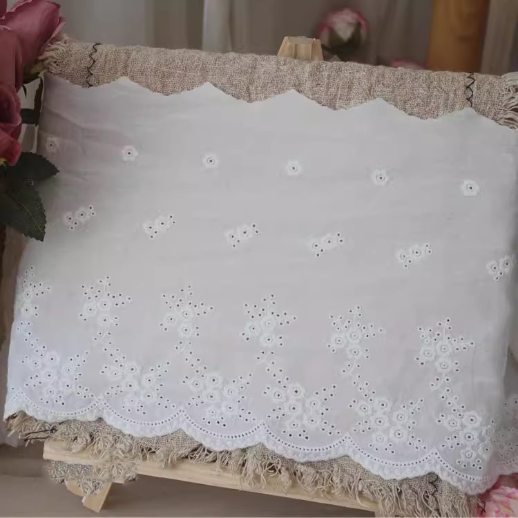 Embroidered Lace Eyelet Fabric Width 17-24 cm EF0050-Lace Fabric Shop