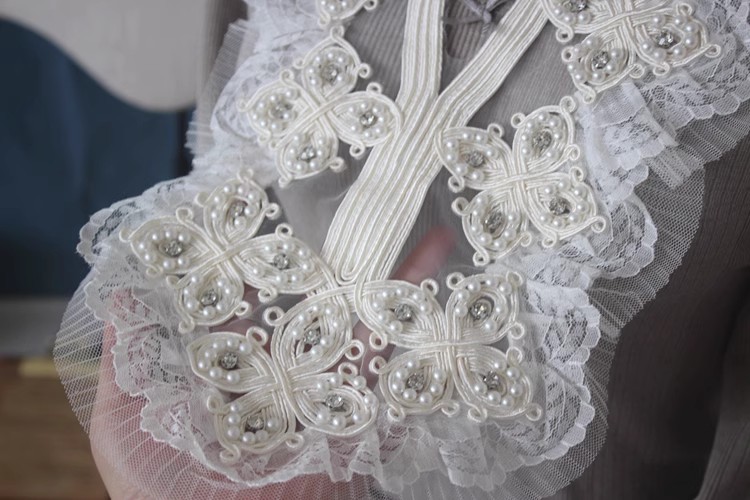 Embroidery Beading Collar DIY Material LC0016-Lace Fabric Shop