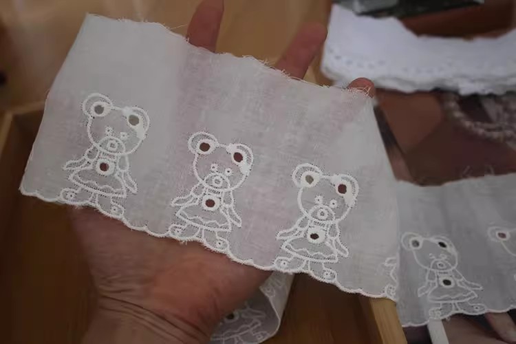 Embroidery Bear Eyelet Lace Width 5-9 cm EF0024-Lace Fabric Shop