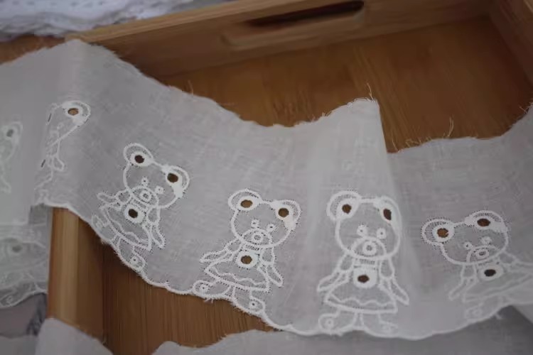 Embroidery Bear Eyelet Lace Width 5-9 cm EF0024-Lace Fabric Shop