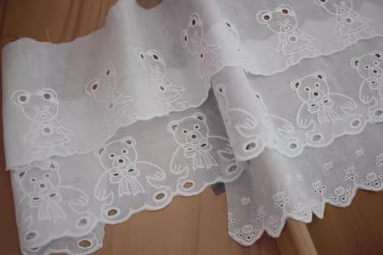 Embroidery Bear Eyelet Lace Width 5-9 cm EF0024-Lace Fabric Shop