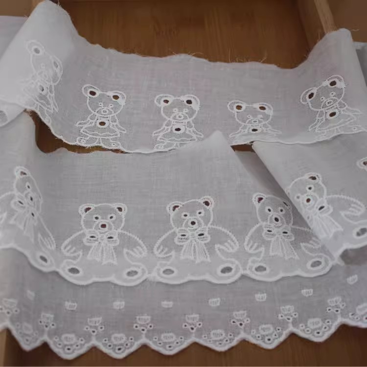 Embroidery Bear Eyelet Lace Width 5-9 cm EF0024-Lace Fabric Shop