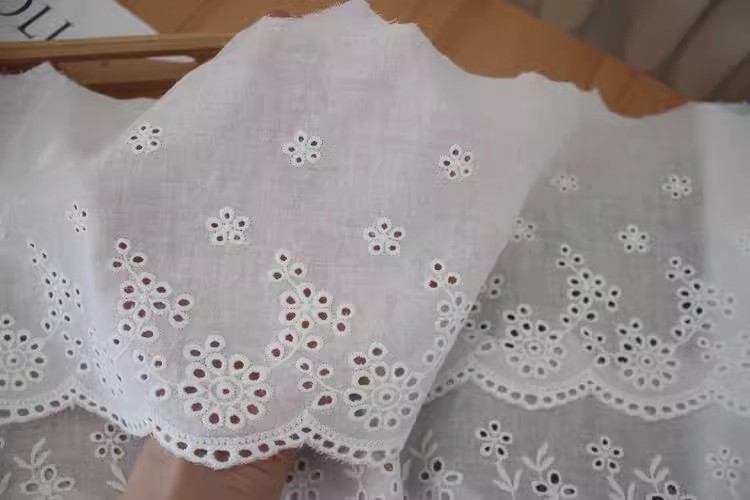 Embroidery Cotton Eyelet Lace Width 10-16 cm EF0097-Lace Fabric Shop