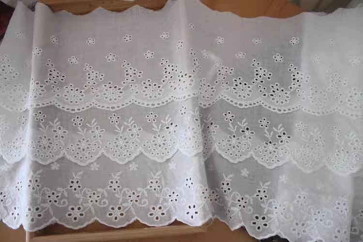 Embroidery Cotton Eyelet Lace Width 10-16 cm EF0097-Lace Fabric Shop