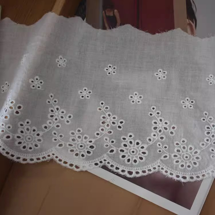Embroidery Cotton Eyelet Lace Width 10-16 cm EF0097-Lace Fabric Shop