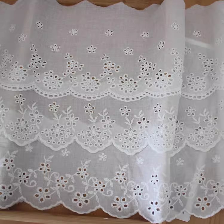 Embroidery Cotton Eyelet Lace Width 10-16 cm EF0097-Lace Fabric Shop