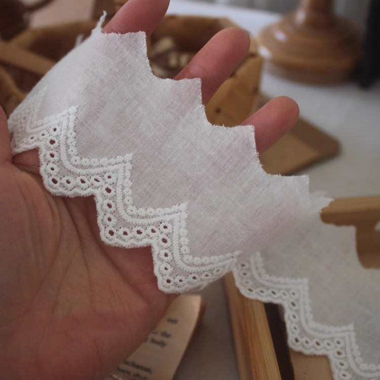 Embroidery Cotton Eyelet Lace Width 6 cm EF0055-Lace Fabric Shop