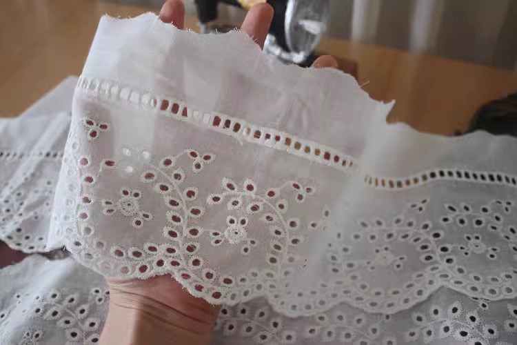 Embroidery Cotton Fabric Width 9-13 cm EF0043-Lace Fabric Shop