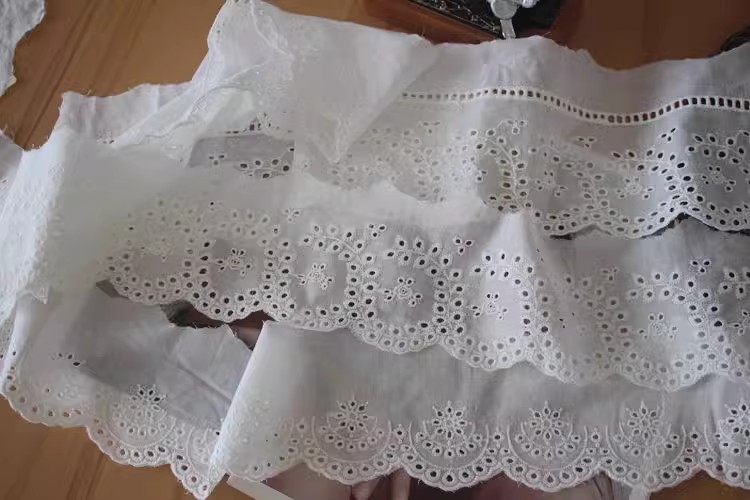 Embroidery Cotton Fabric Width 9-13 cm EF0043-Lace Fabric Shop