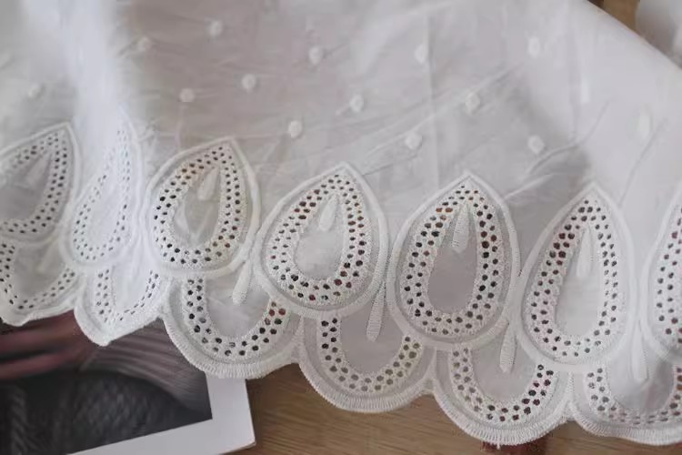 Embroidery Cotton Lace Fabric Width 26 cm EF0085-Lace Fabric Shop