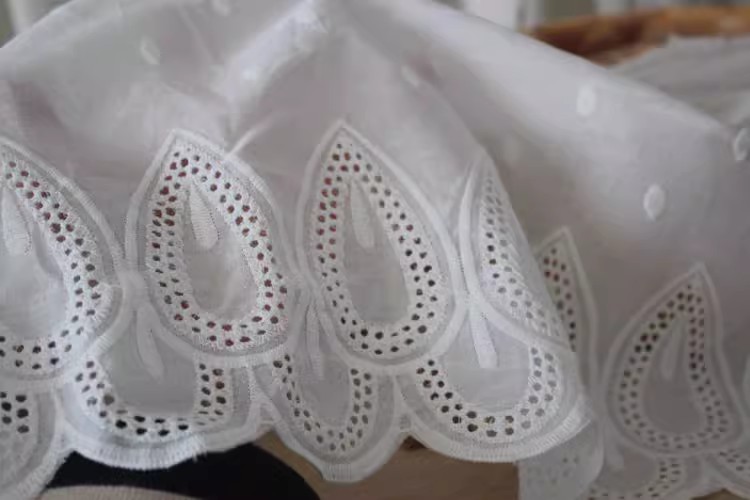 Embroidery Cotton Lace Fabric Width 26 cm EF0085-Lace Fabric Shop