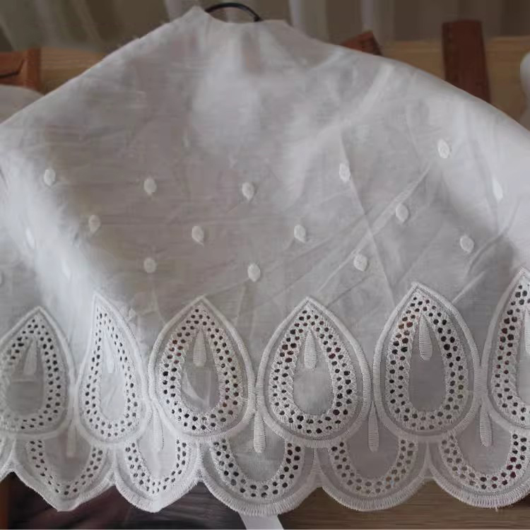 Embroidery Cotton Lace Fabric Width 26 cm EF0085-Lace Fabric Shop