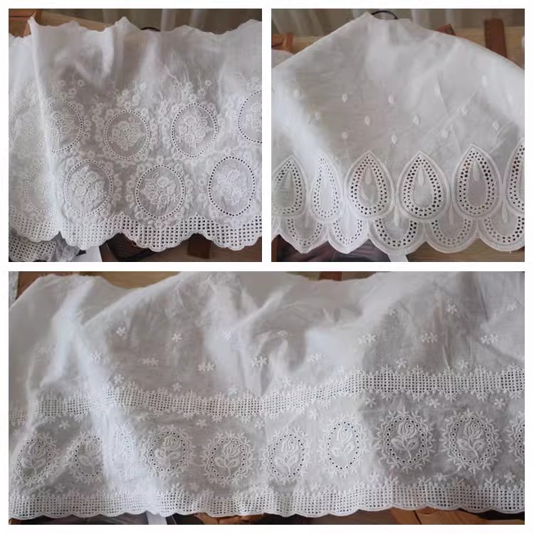 Embroidery Cotton Lace Fabric Width 26 cm EF0085-Lace Fabric Shop