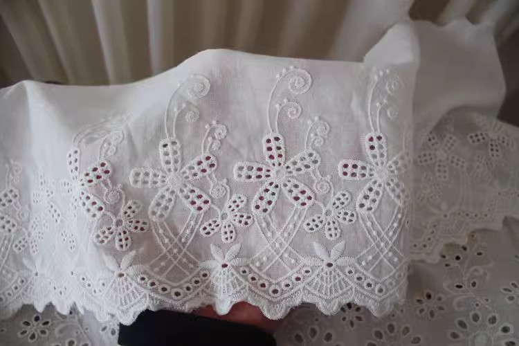 Embroidery Cotton Lace Width 19-22 cm EF0092-Lace Fabric Shop
