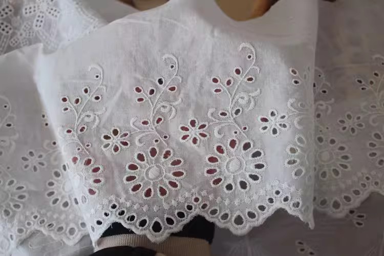 Embroidery Cotton Lace Width 19-22 cm EF0092-Lace Fabric Shop
