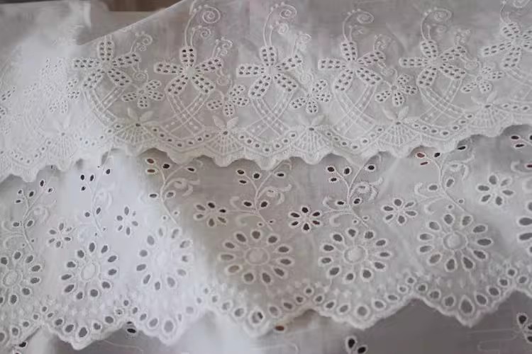 Embroidery Cotton Lace Width 19-22 cm EF0092-Lace Fabric Shop