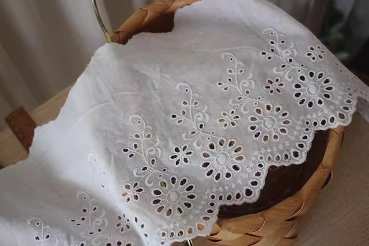 Embroidery Cotton Lace Width 19-22 cm EF0092-Lace Fabric Shop