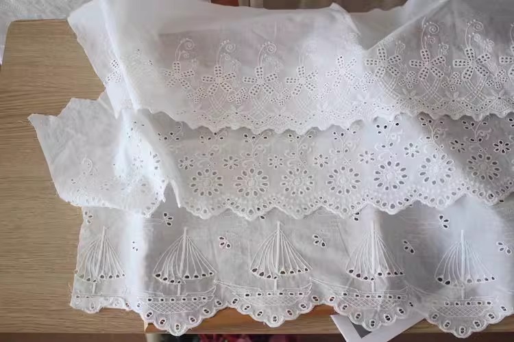 Embroidery Cotton Lace Width 19-22 cm EF0092-Lace Fabric Shop