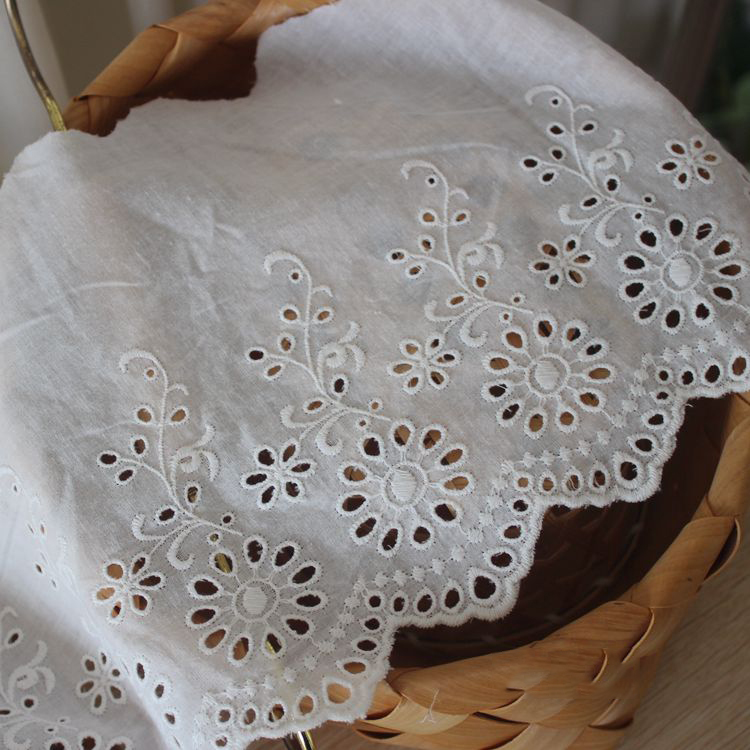 Embroidery Cotton Lace Width 19-22 cm EF0092-Lace Fabric Shop