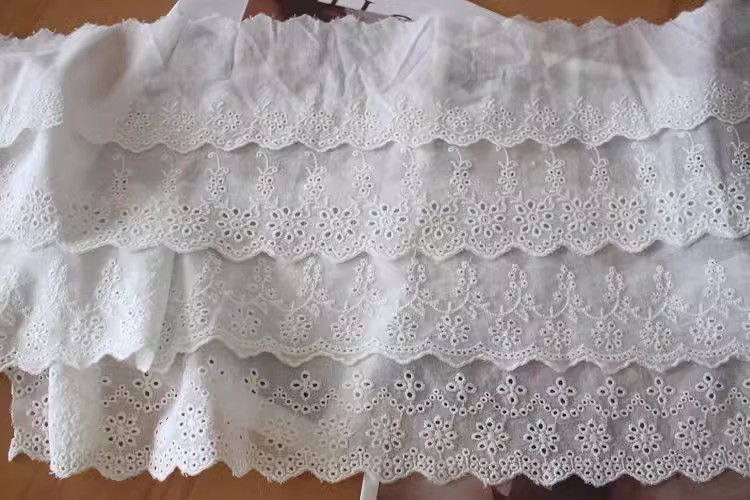 Embroidery Cotton Lace Width 9-11 cm EF0018-Lace Fabric Shop