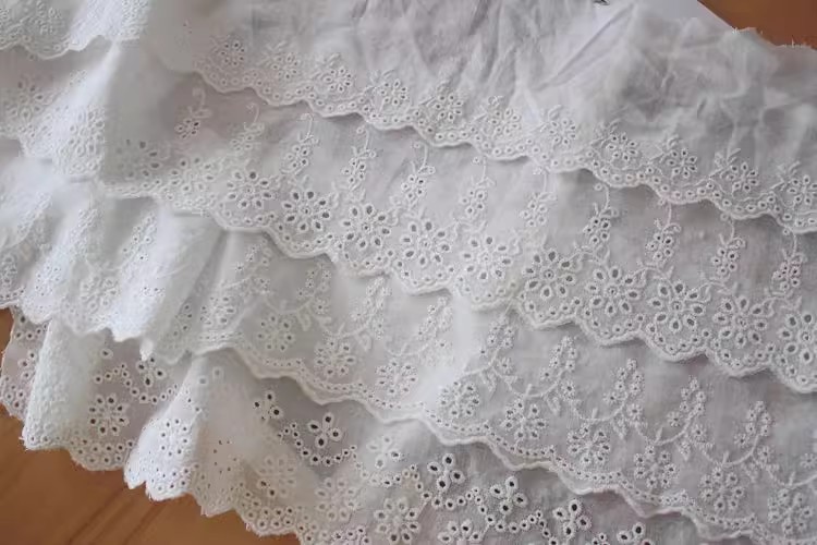Embroidery Cotton Lace Width 9-11 cm EF0018-Lace Fabric Shop