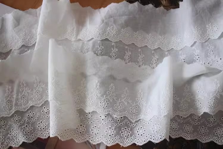 Embroidery Cotton Lace Width 9-11 cm EF0018-Lace Fabric Shop