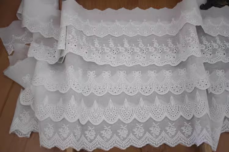 Embroidery Cotton Trim Width 8-14 cm EF0028-Lace Fabric Shop