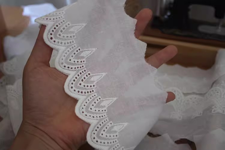 Embroidery Cotton Trim Width 8-14 cm EF0028-Lace Fabric Shop