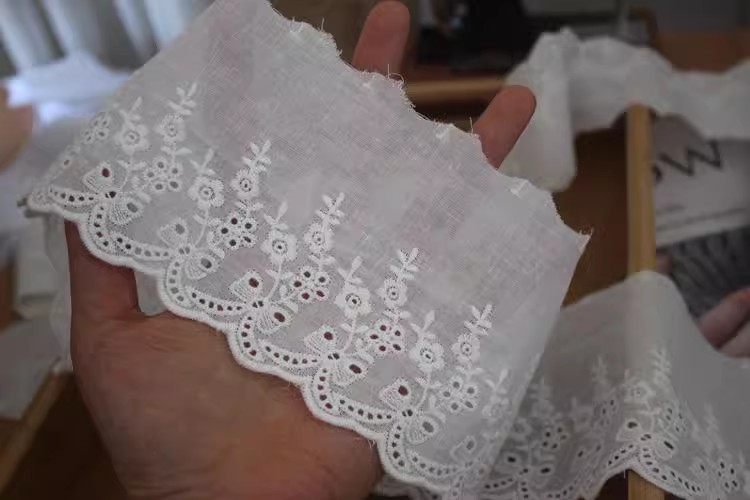 Embroidery Cotton Trim Width 8-14 cm EF0028-Lace Fabric Shop