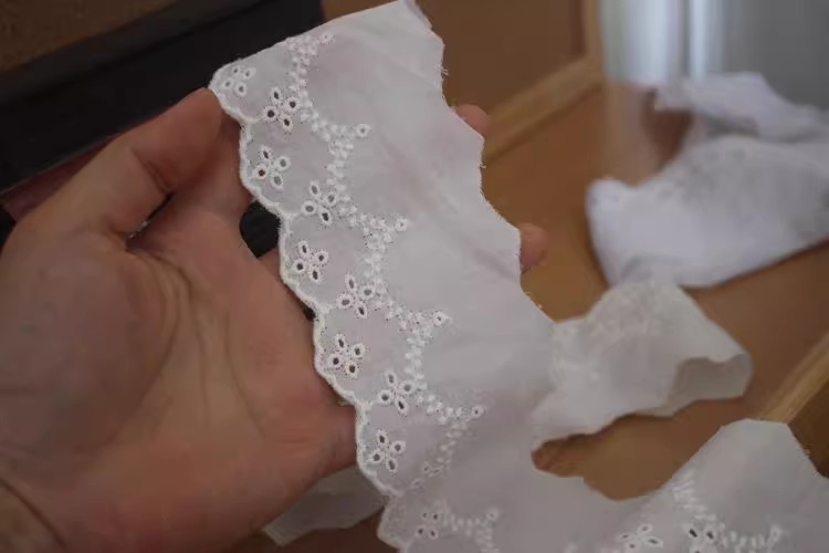 Embroidery Cotton Trim Width 8-14 cm EF0028-Lace Fabric Shop