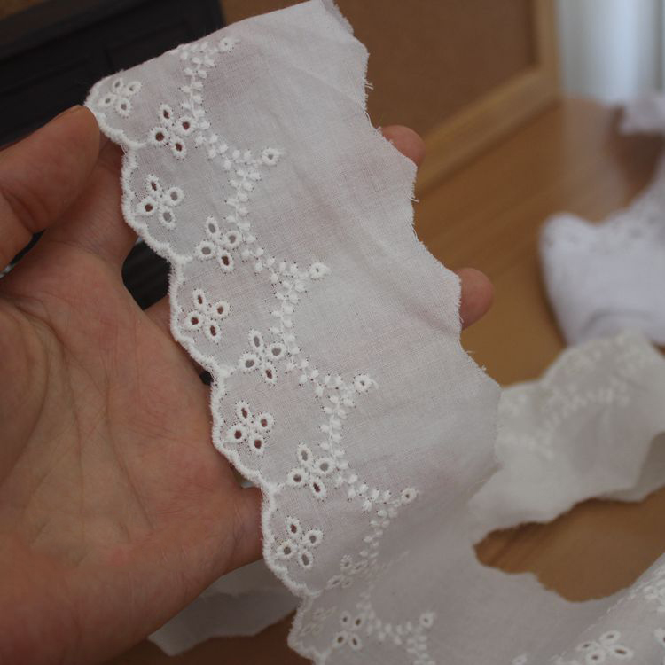 Embroidery Cotton Trim Width 8-14 cm EF0028-Lace Fabric Shop