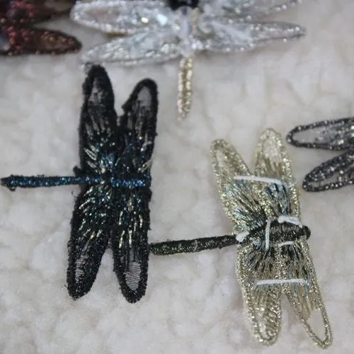 Embroidery Dragonfly Beads Bags Decoration EA0029-Lace Fabric Shop