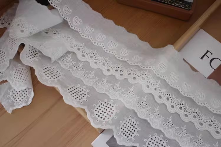 Embroidery Eyelet Fabric Trim Width 6 cm EF0030-Lace Fabric Shop